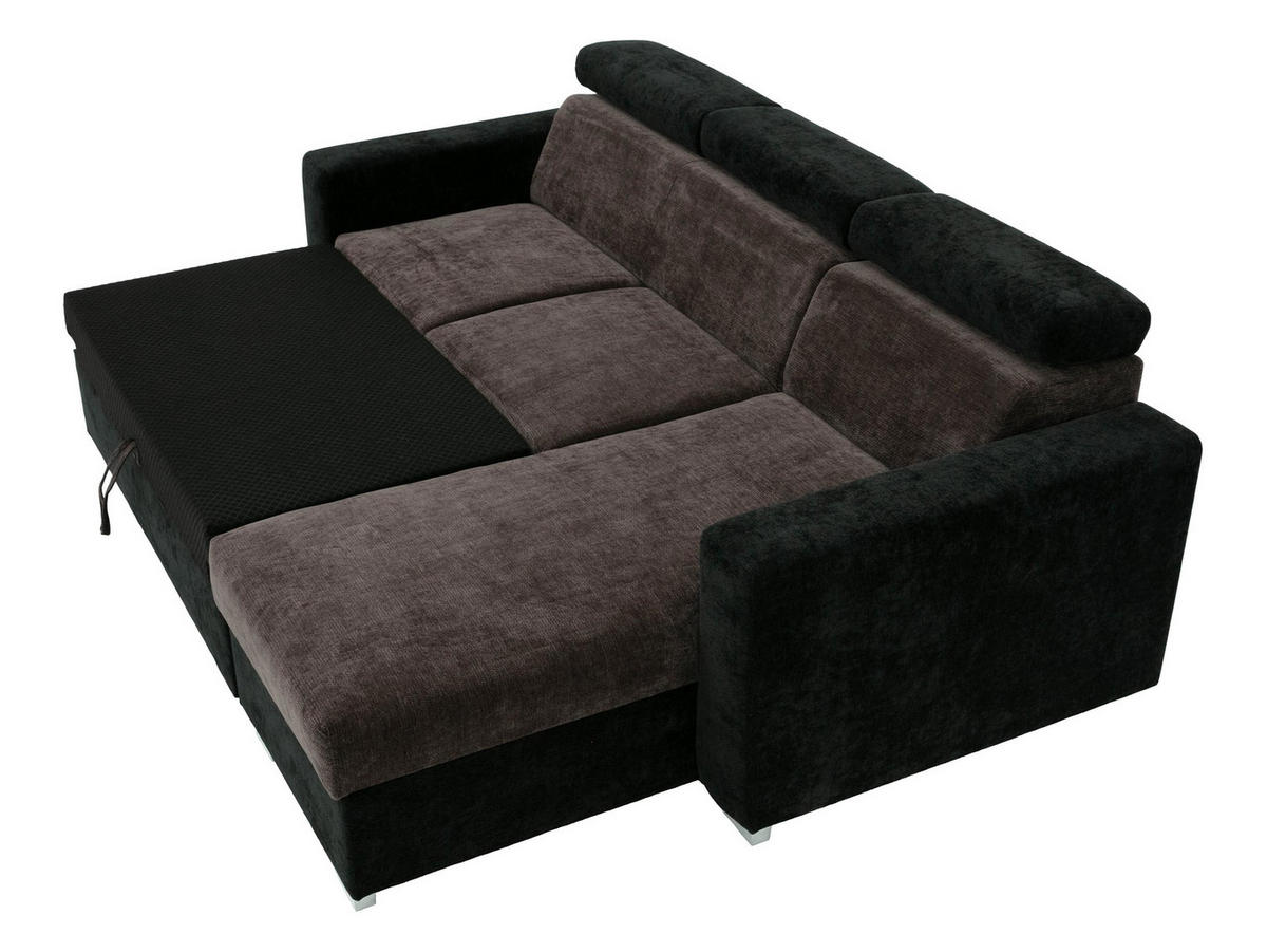 ECKSCHLAFSOFA Pedro 2rLC - Hellbraun/Silberfarben, Holz/Kunststoff (235/170cm) - MIRJAN24