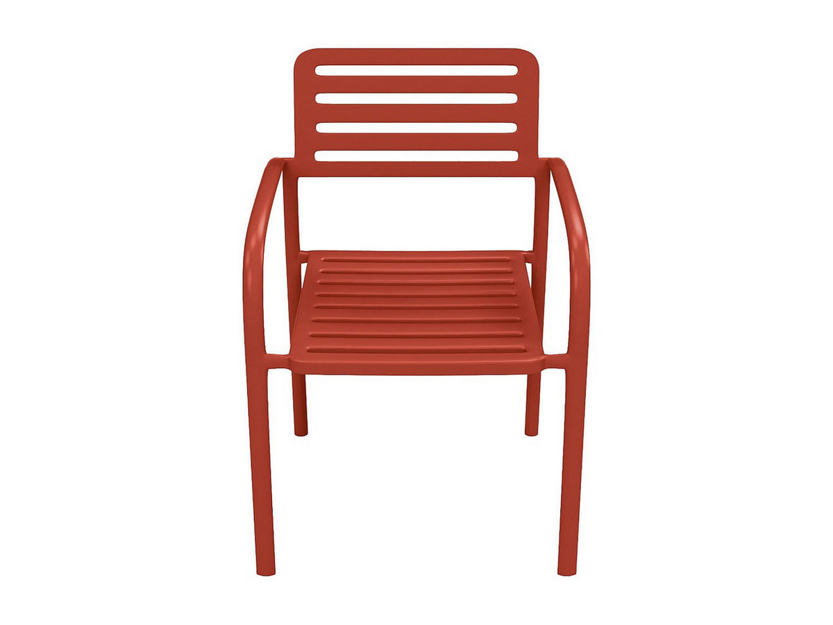 2ER-SET Gartensessel stapelbar aus Metall – Terracotta – NILY von MYLIA - Braun, Metall - Vente-Unique