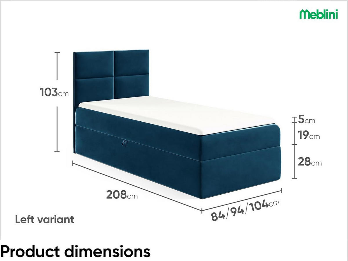 KINDERBETT MINO 3 - Dunkelblau, Holzwerkstoff (104/208cm) - Meblini