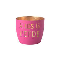 TEELICHTHALTER Madras Alles is liefde M, Eisen, neon purple / Gold, H 8.5 cm - Lila, Metall (9cm) - Gift Company