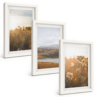 BILDER SET 3er Set - 20x30 cm Weißer Rahmen - Landschaften Wiesen Berge See - Weiß, Kunststoff (20/30cm) - TULUP
