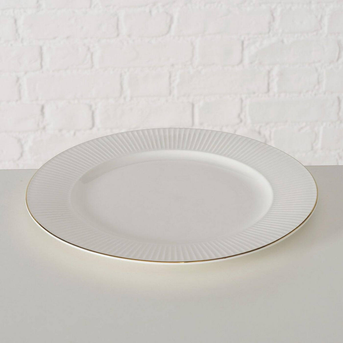 SPEISETELLER Kelly Ø 26,5 cm - Weiß, Keramik (26.5cm) - Boltze Home