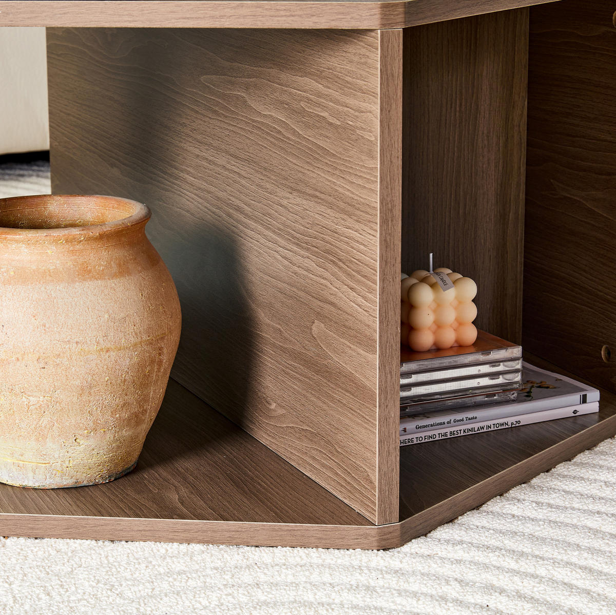 COUCHTISCH 79/69,4/40 cm in sechseckiger Form mit einfacher Montage und MDF in Holzoptik, Braun - Braun, Holzwerkstoff (79/69.4/48cm) - Redom