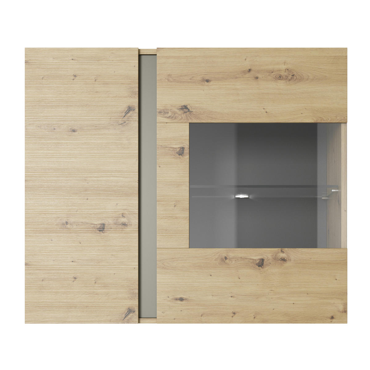VITRINE ANDEBU WIT1 ABS-Kante Eiche Eiche - Eichefarben/Braun, Glas/Holzwerkstoff (96/82/40cm) - Komodee