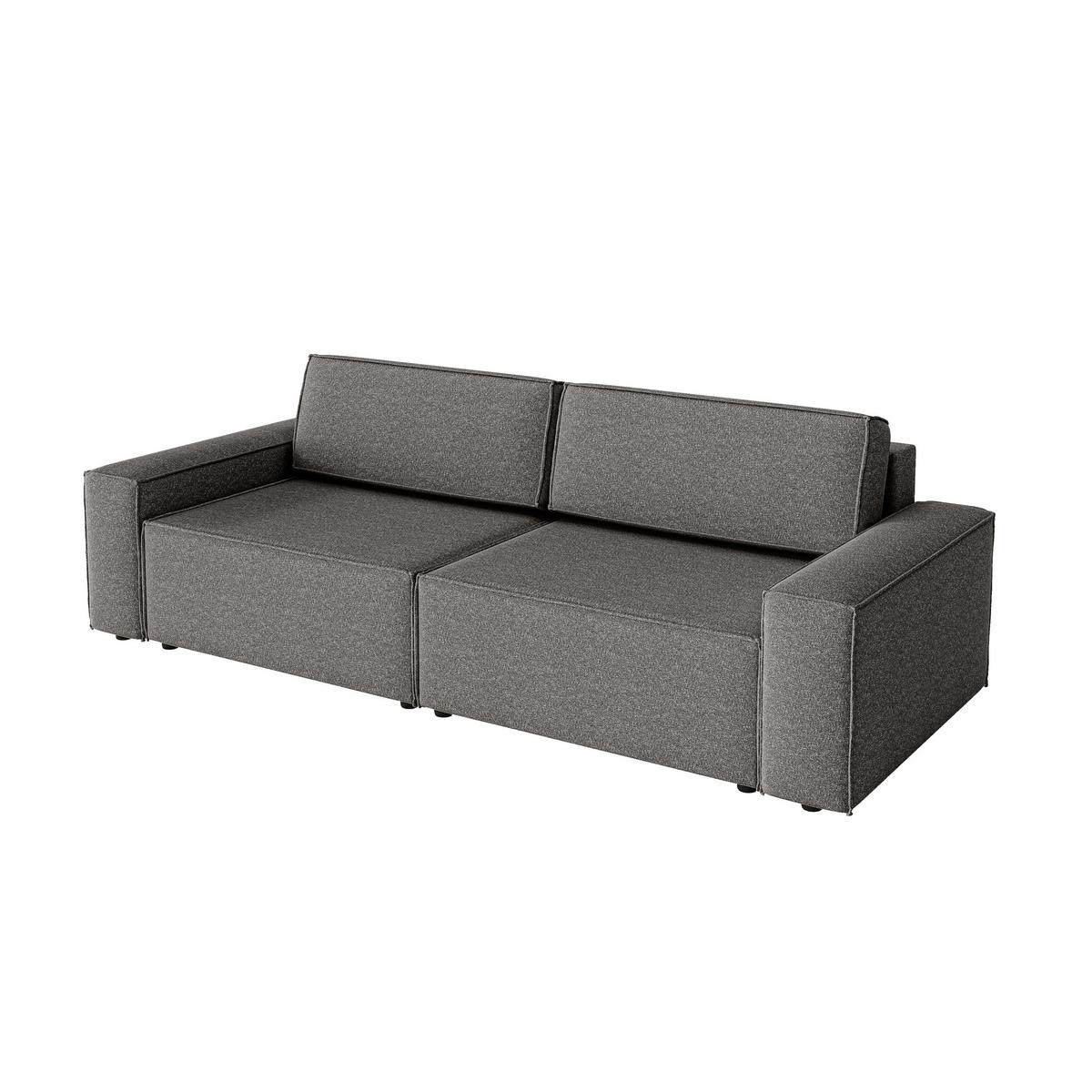 SOFA Lummo Mi mit Schlaffunktion, Graphit - Graphitfarben, Textil (246/70/185cm) - Fedve