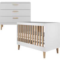 BABYZIMMER 2-teilig Kubi Weiß - Weiß, Holzwerkstoff (66/90/124cm) - Petits-meubles