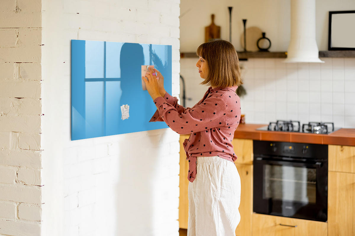 MAGNETTAFEL 100x70 Blau schwarzer Marker - Blau, Glas (100/0.4/70cm) - TULUP