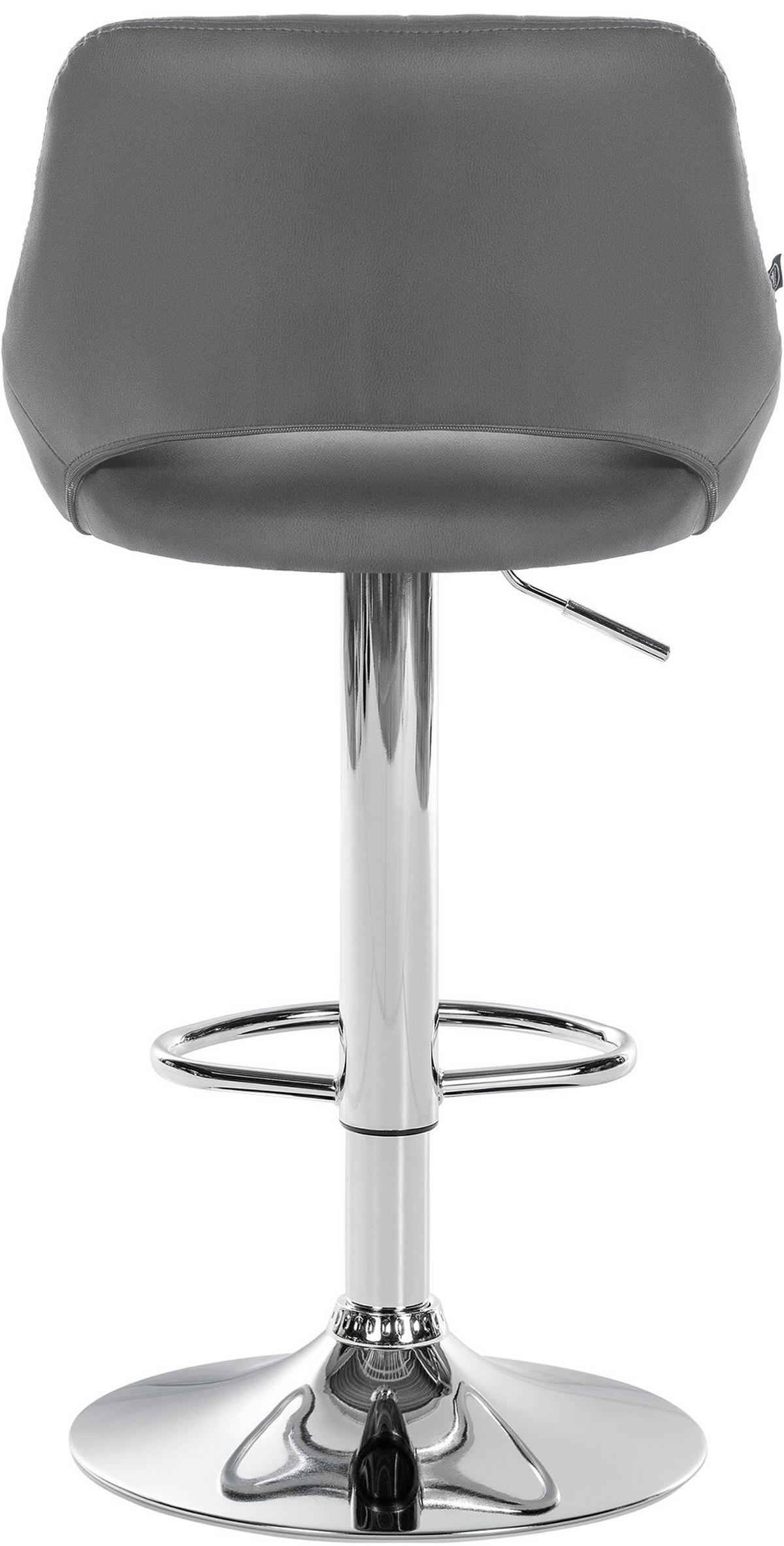 BARHOCKER Milos Kunstleder chrom grau - Chromfarben/Grau, Kunststoff/Metall (47/106/48cm) - TPFLiving