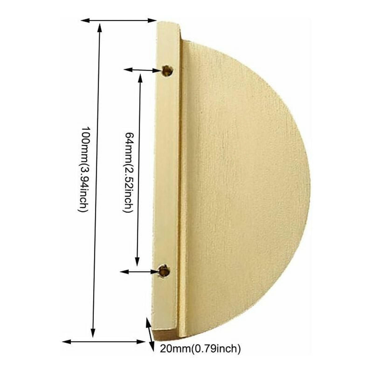 MÖBELGRIFF Gold Halbkreis 4er-Set 99 mm Messing - Schwarz, Metall (2.6/2/0.7cm)