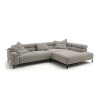 ECKSOFA MIT MOTORISCHEM SITZVORZUG DELIA Steingrau Cord - Greige/Schwarz, Textil/Metall (312/219cm) - KAWOLA