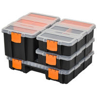 MULTIFUNKTIONALES Werkzeugbox, 4PCS Werkzeugaufbewahrung Box, Kunststoff, Orange+Schwarz - Multicolor, Kunststoff (22.5/5.5/28.7cm) - DURHAND