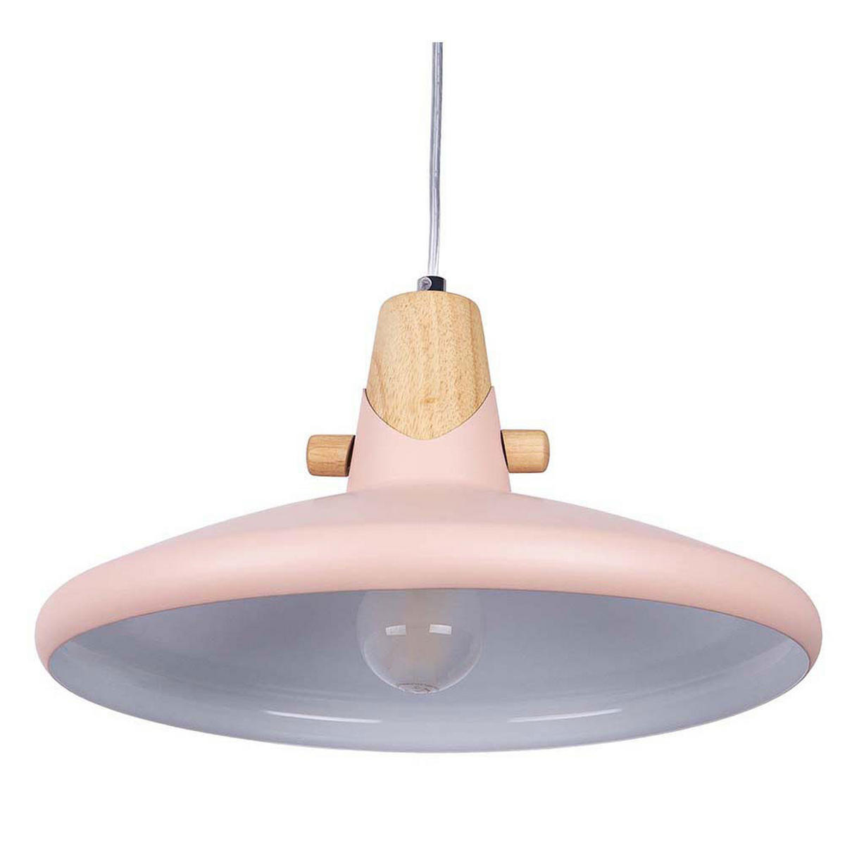 LED HÄNGELEUCHTE CARIN Rosa Metall Holzoptik - Rosa, Metall (35/35/150cm) - Nowa