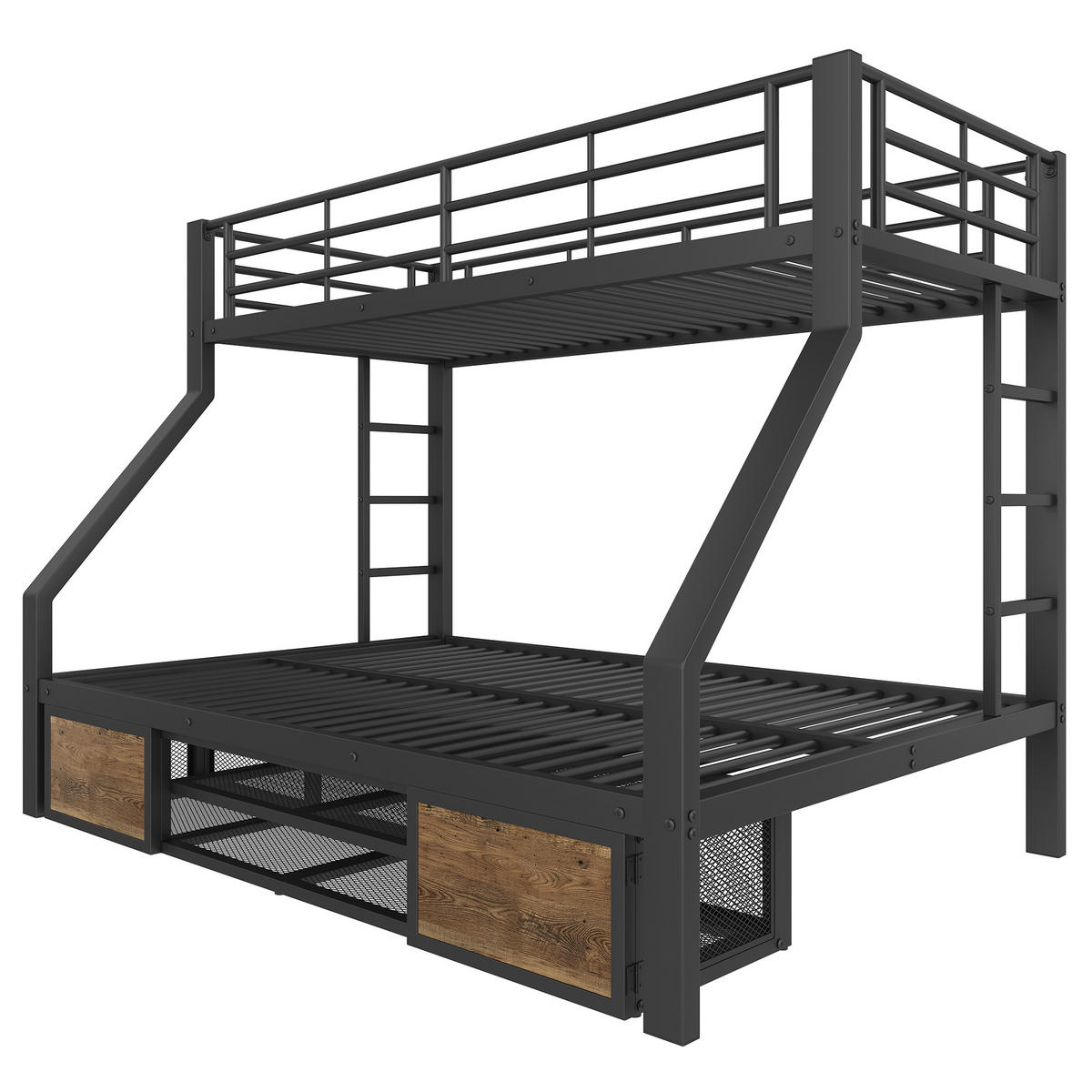 ETAGENBETT 90/140x200 Schwarz - Schwarz, Metall (90/200cm) - ComfortXL