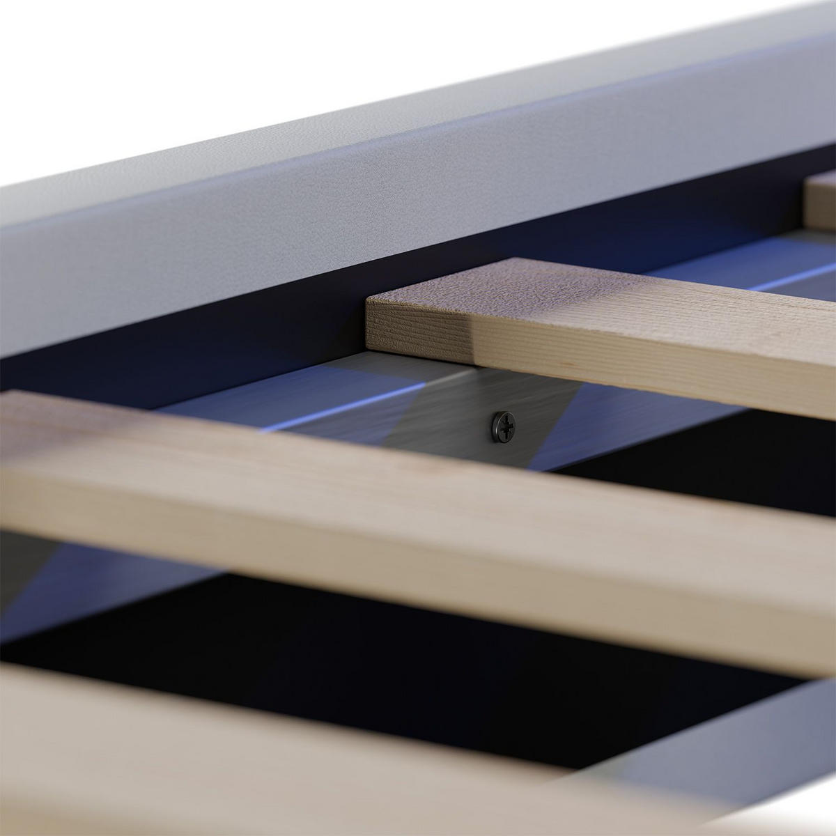 POLSTERBETT Verona mit LED weiß 90x200cm - Weiß, Holz (95/200cm) - Juskys