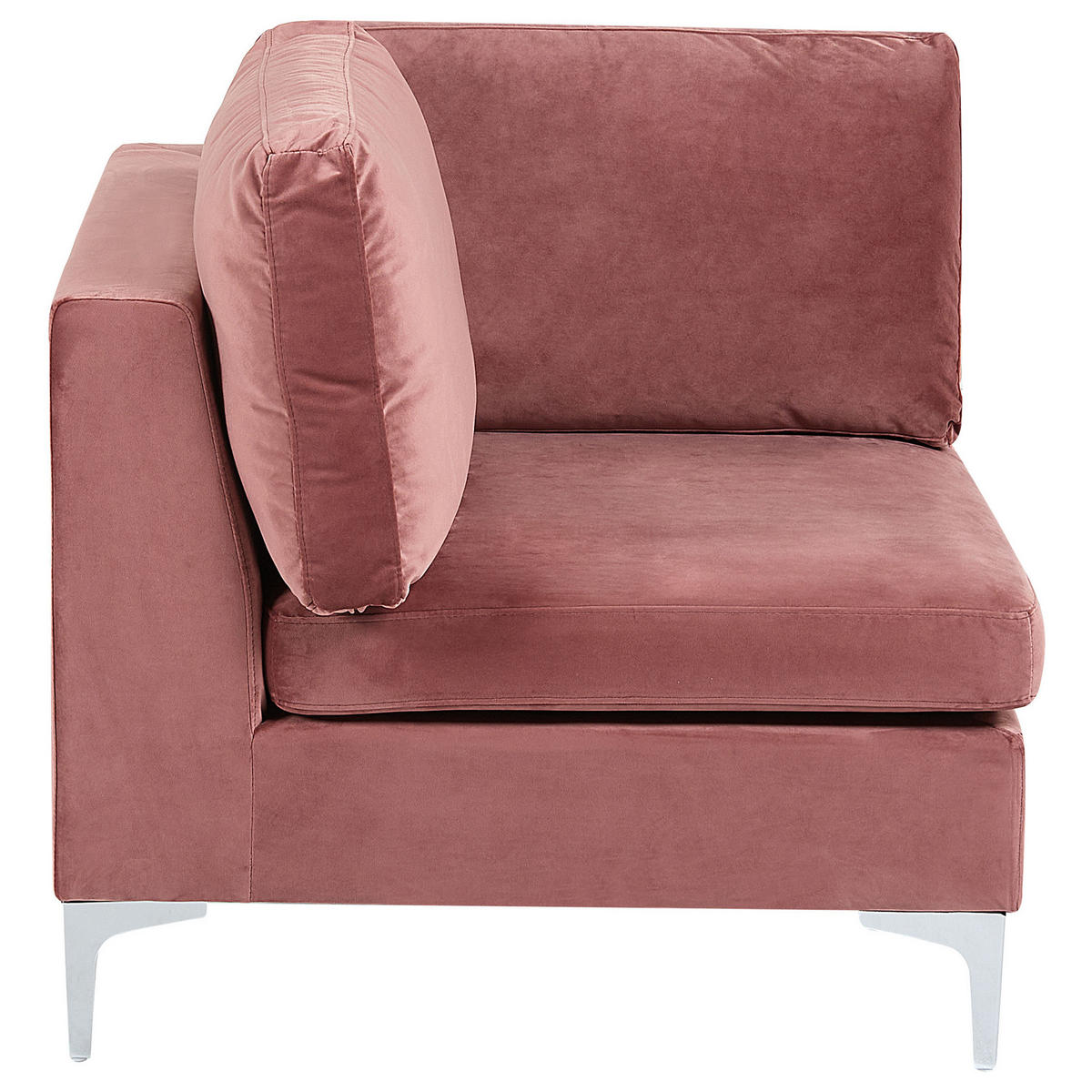 3-SITZER-MODULSOFA Samtstoff rosa mit Metallbeinen Evja - Pink, Textil (235/84/85cm) - Beliani