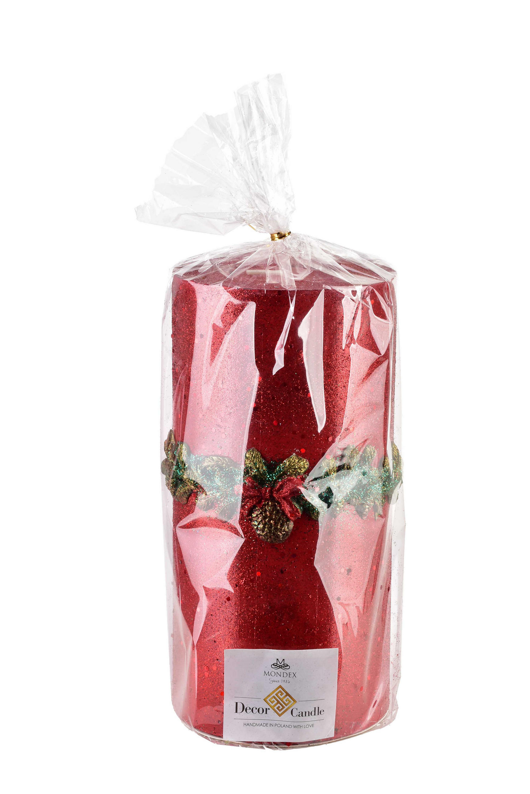 KERZE Wianek Rot 12/12/24 cm Naturmaterial - Rot, Naturmaterialien (24cm) - Mondex
