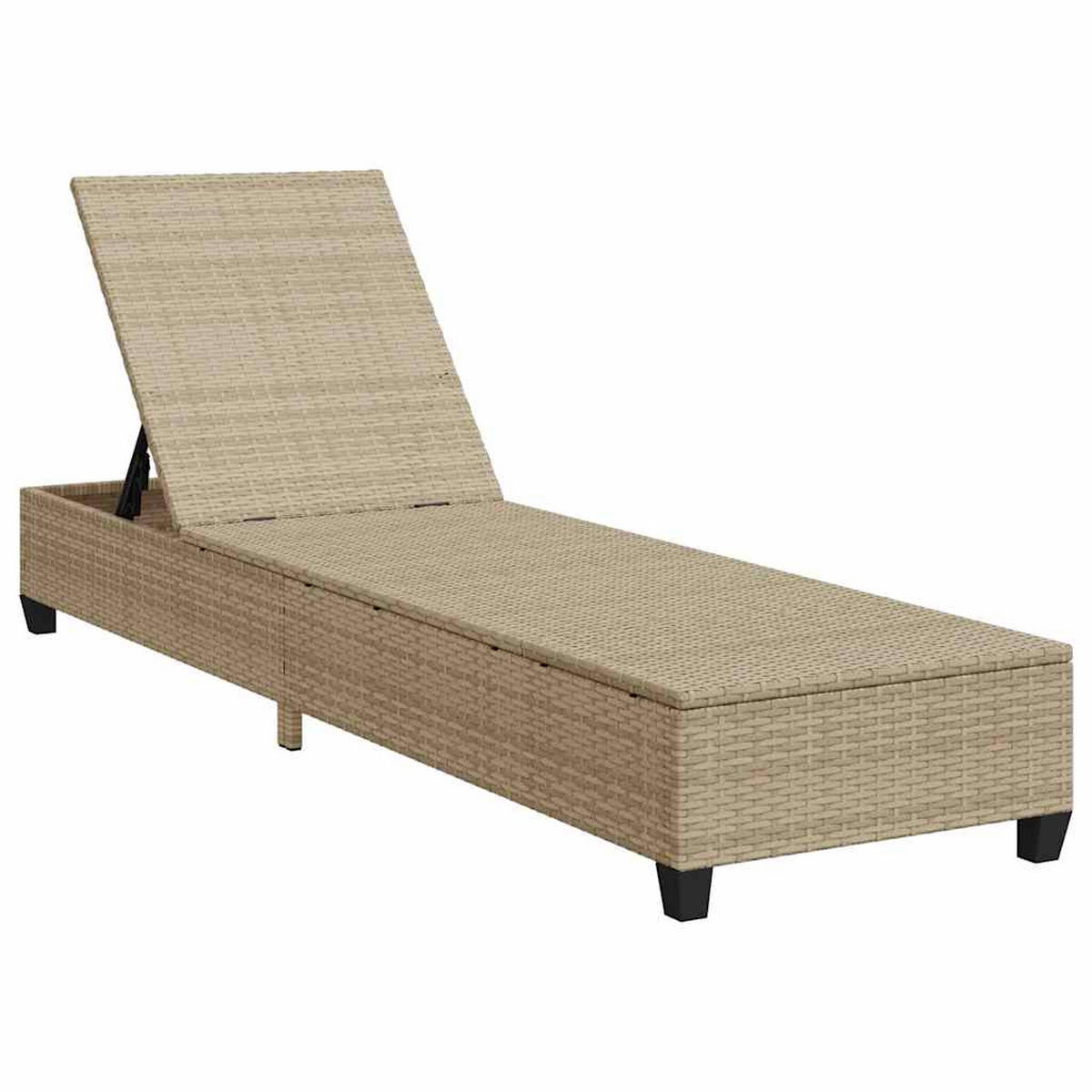 SONNENLIEGE Mit Auflagen Beige 55/200/25,5Cm Poly Rattan - Beige, Kunststoff (200/25.5/55cm) - vidaXL