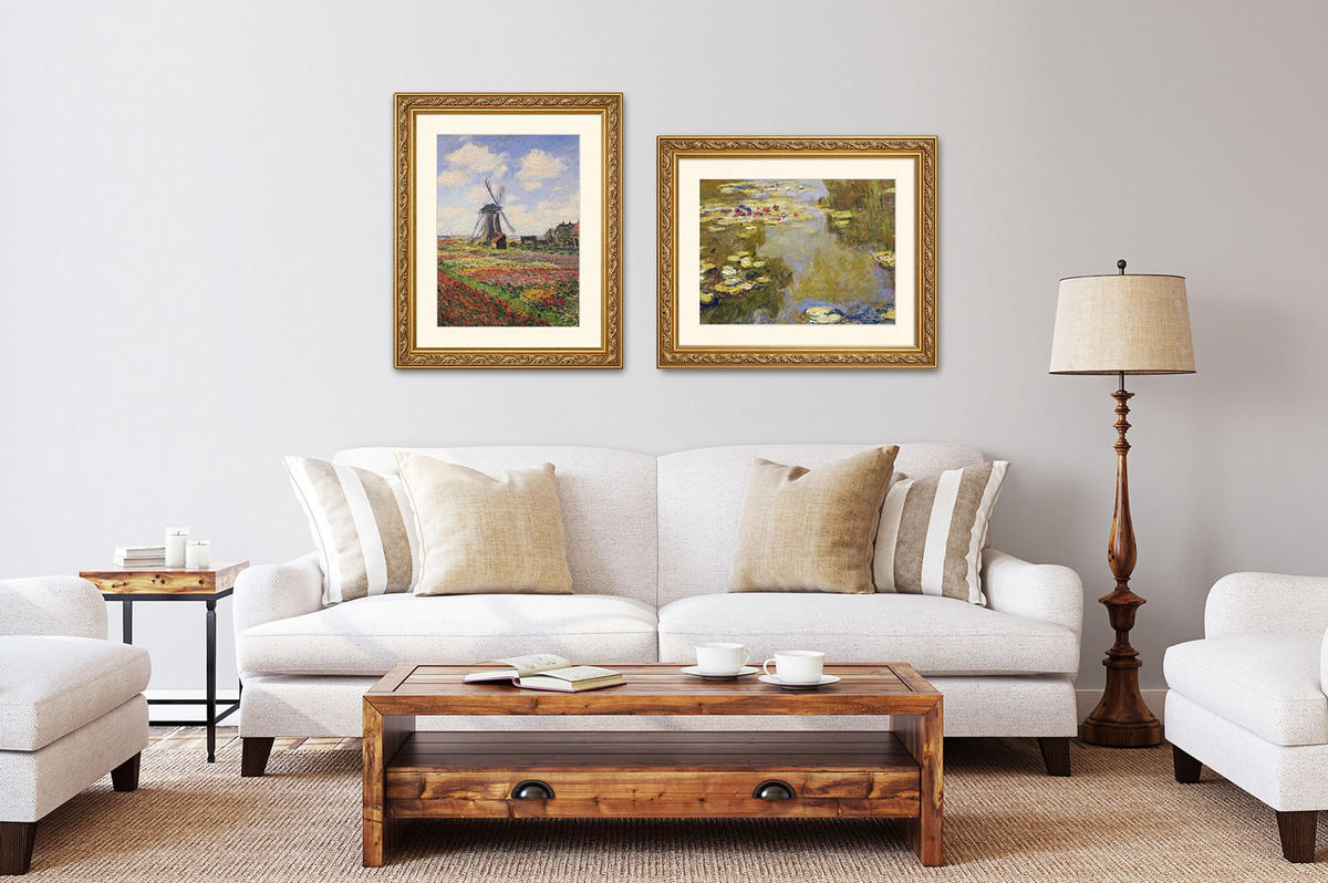 BILD gerahmt 53x63 cm Claude Monet "Parc Monceau" - Gelb, Holz (63/53cm) - artissimo