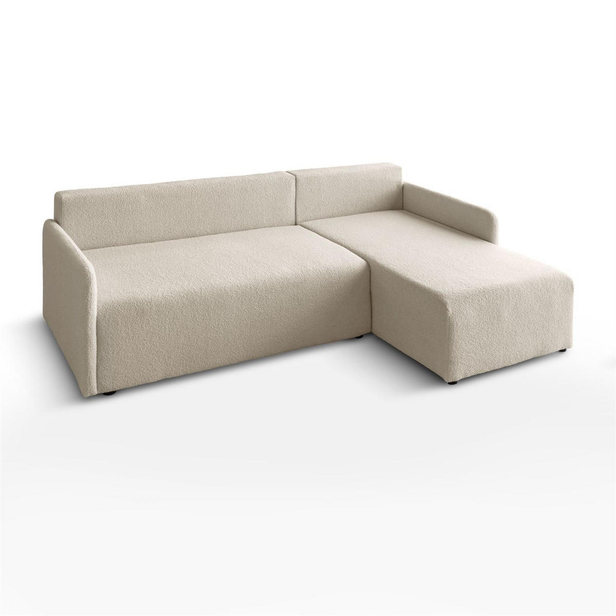 ECKSOFA CUDDLE mit Schlaffunktion und Bettkasten, Quelle 03 - Creme, Textil (213/145cm) - Lookway