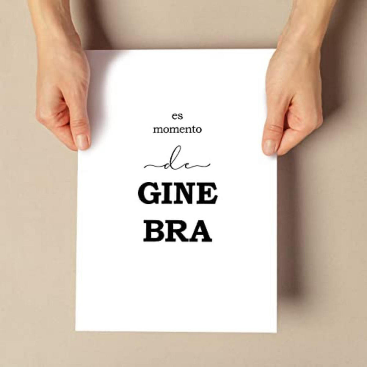 POSTER Set mit 4 Gin TypografieStil A4 Rahmenlos - Klar, Papier (29.7/3cm) - Nacnic