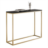 KONSOLENTISCH IRMA in 80/30/80 cm, Gold / Schwarz matt - Goldfarben/Schwarz, Holzwerkstoff/Metall (30/80/80cm) - Idohome