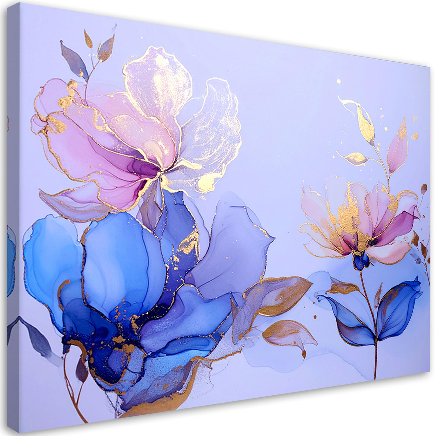 WANDBILD, Blauviolette Blüten - Blau, Textil (60/40cm) - Feeby