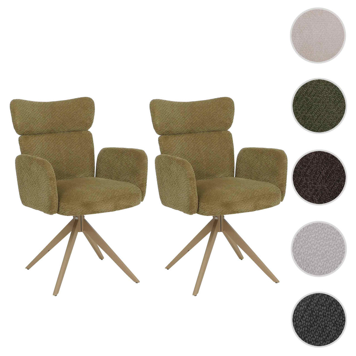 JÍDELNÍ ŽIDLE Olive - zelená barva, textil (63/92/58cm) - MCW