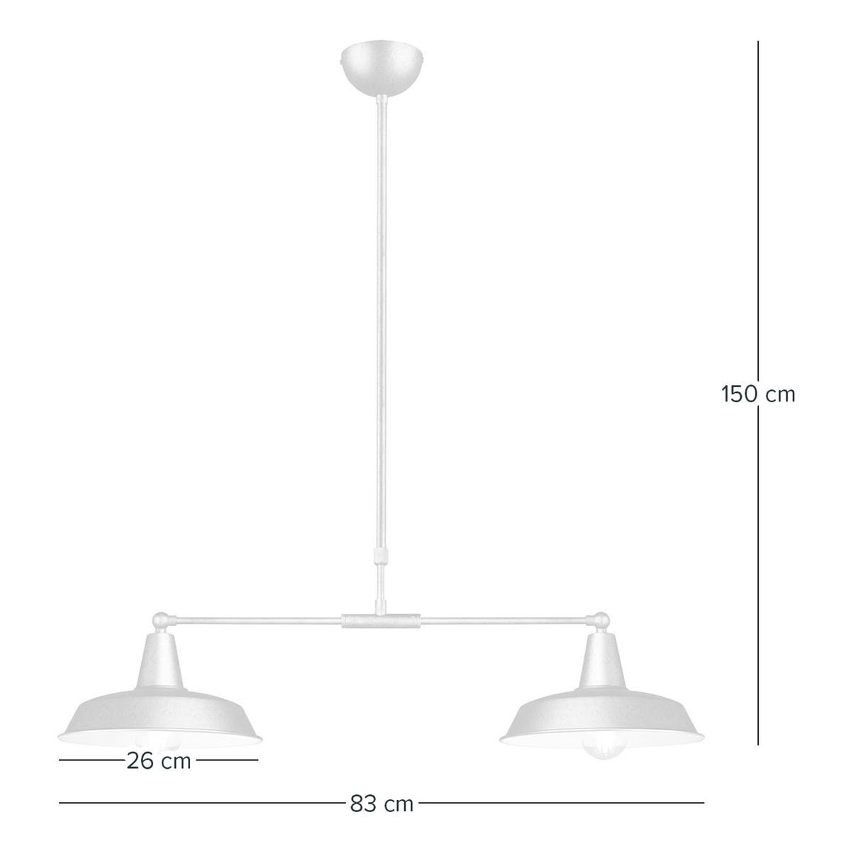 PENDELLEUCHTE - Eisen - 2-flammig - Silberfarben, Metall (83/26/90cm) - home24