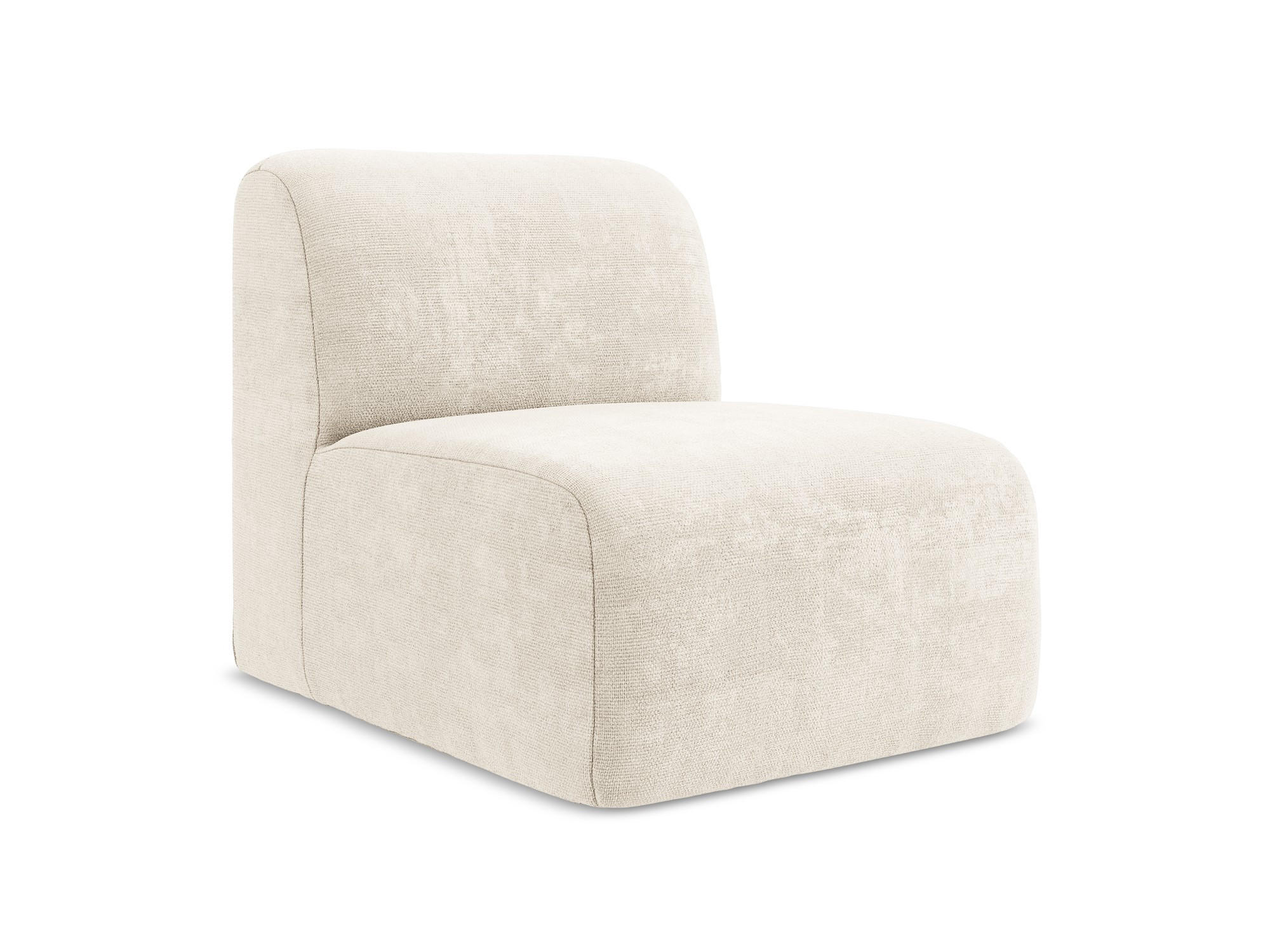 SOFAELEMENT Chenille Stoff Beige - Creme/Schwarz, Holzwerkstoff/Kunststoff (70/75/94cm) - Makamii