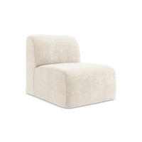 SOFAELEMENT Chenille Stoff Beige - Creme/Schwarz, Holzwerkstoff/Kunststoff (70/75/94cm) - Makamii