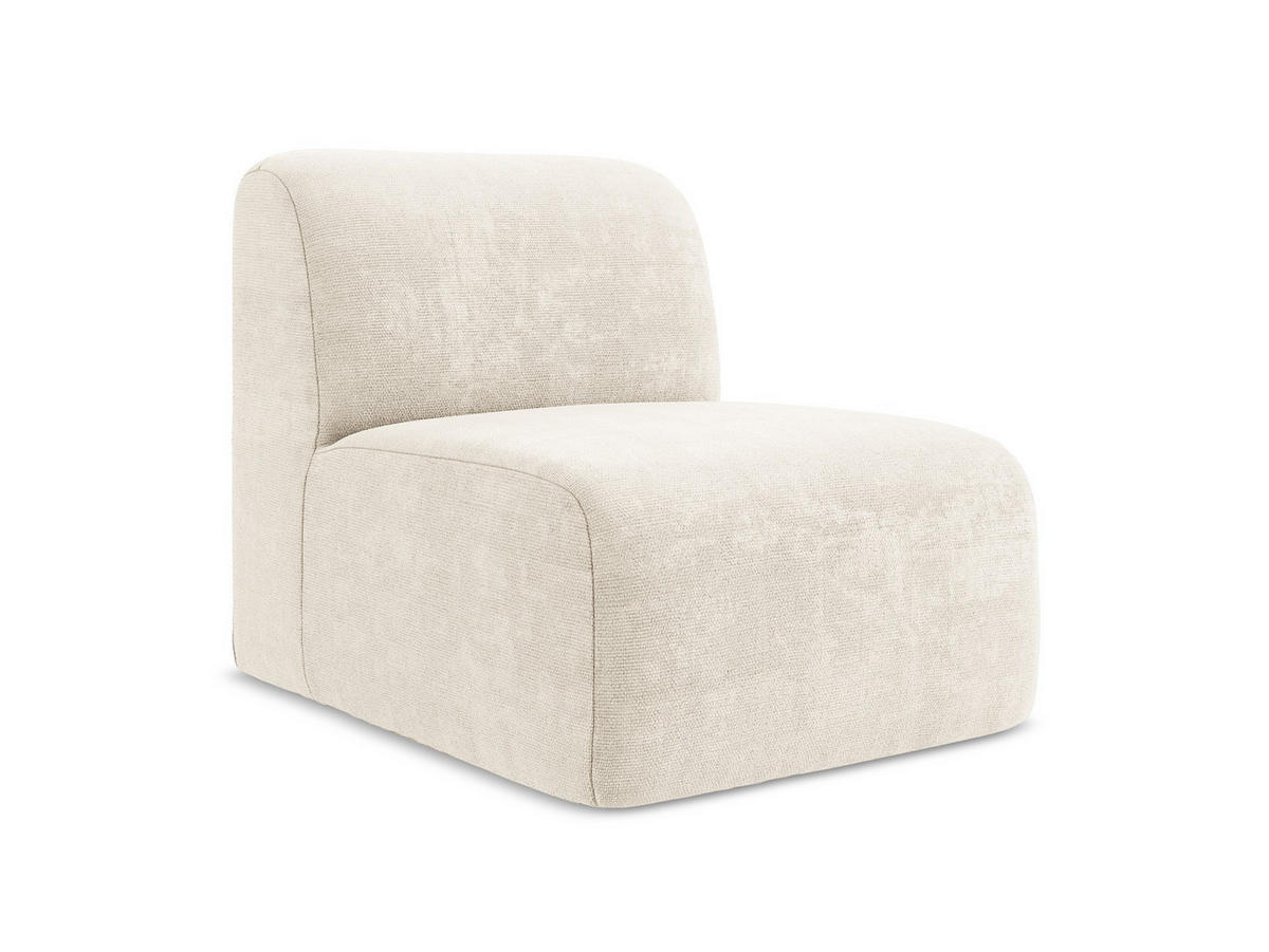 SOFAELEMENT Chenille Stoff Beige - Creme/Schwarz, Holzwerkstoff/Kunststoff (70/75/94cm) - Makamii