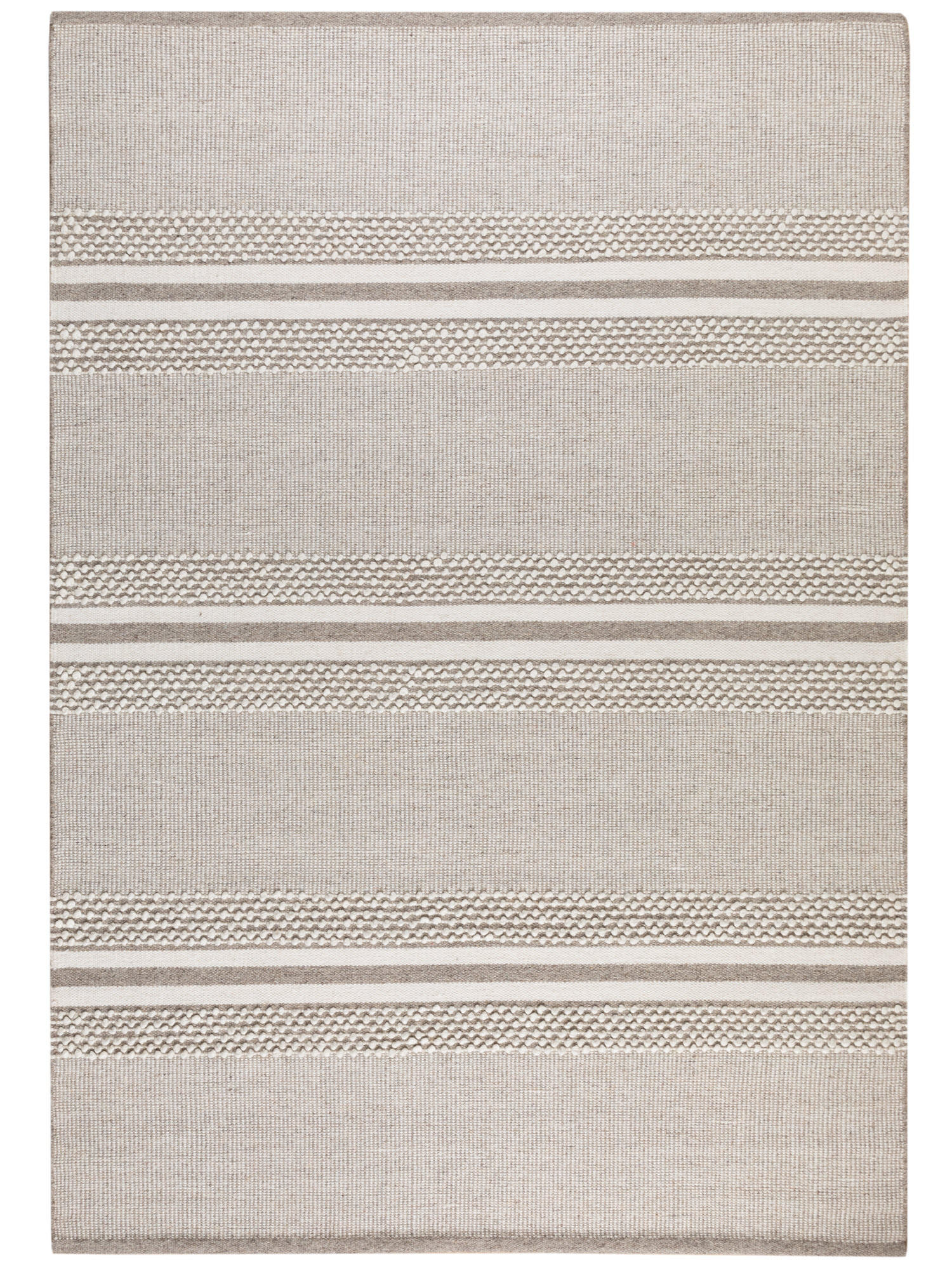 HANDWEBTEPPICH 140/200 cm Habo breite Streifen - Silberfarben, Naturmaterialien (140/200cm) - Steffensmeier