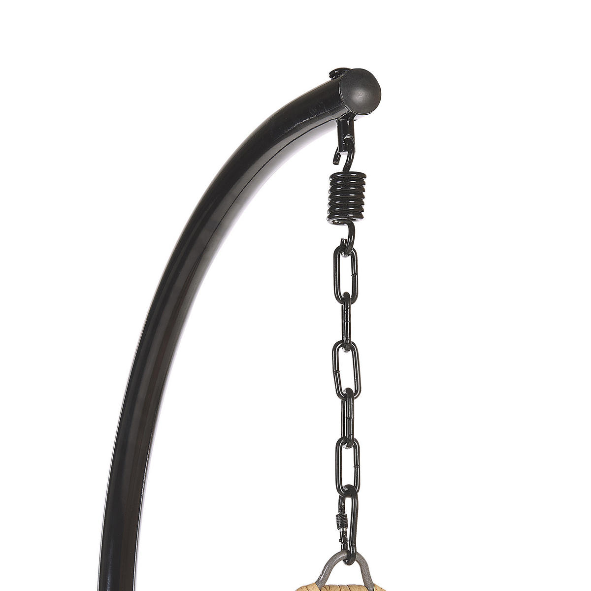 HÄNGESESSEL mit Gestell PE Rattan natürlich 97 cm Aspio - Beige, Kunststoff (99/199/97cm) - Beliani