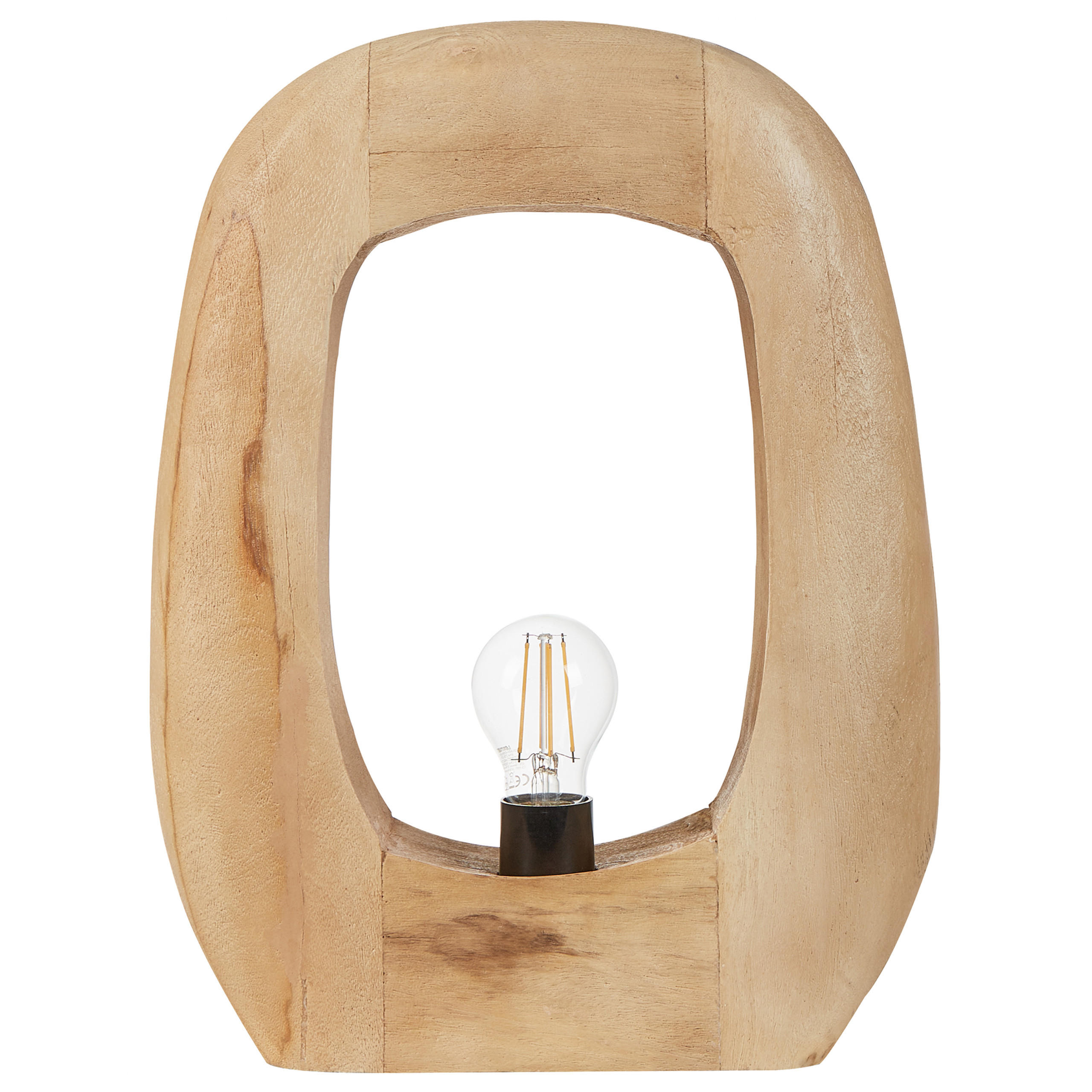 TISCHLEUCHTE Heller Holzfarbton Ajay - Hellbraun, Holz (10/33/40cm) - Beliani