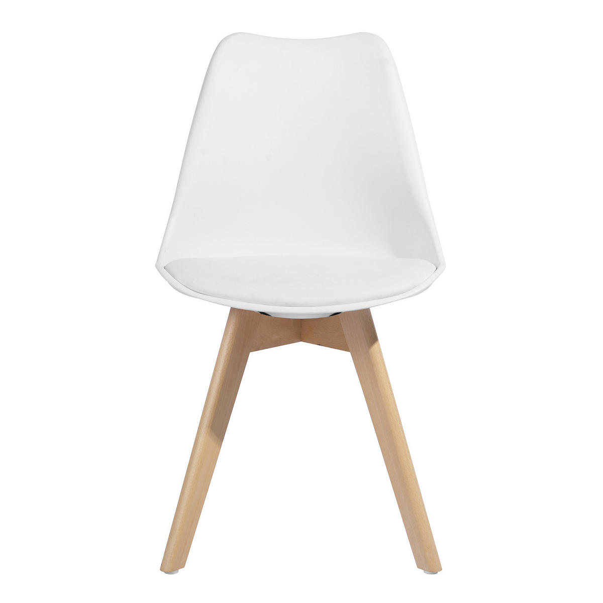 ESSZIMMERSTUHL 4er-Set Kunststoff, Holzbeine,Weiß - Eichefarben/Weiß, Holz/Kunststoff (42/82/47cm) - Urban Meuble