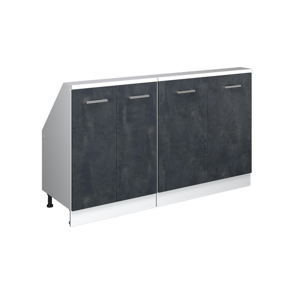 Vicco KUCHYŇSKÁ SKŘÍŇKA POD ŠIKMOU STŘECHU R-Line Černý beton 140 cm Sada 2 kusů