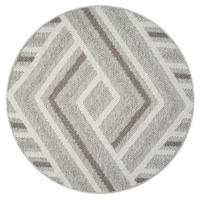 KURZFLOR-TEPPICH Lindo 7590 Beige 200x200 cm Rund - Beige/Grau, Textil (200/200cm) - carpet city