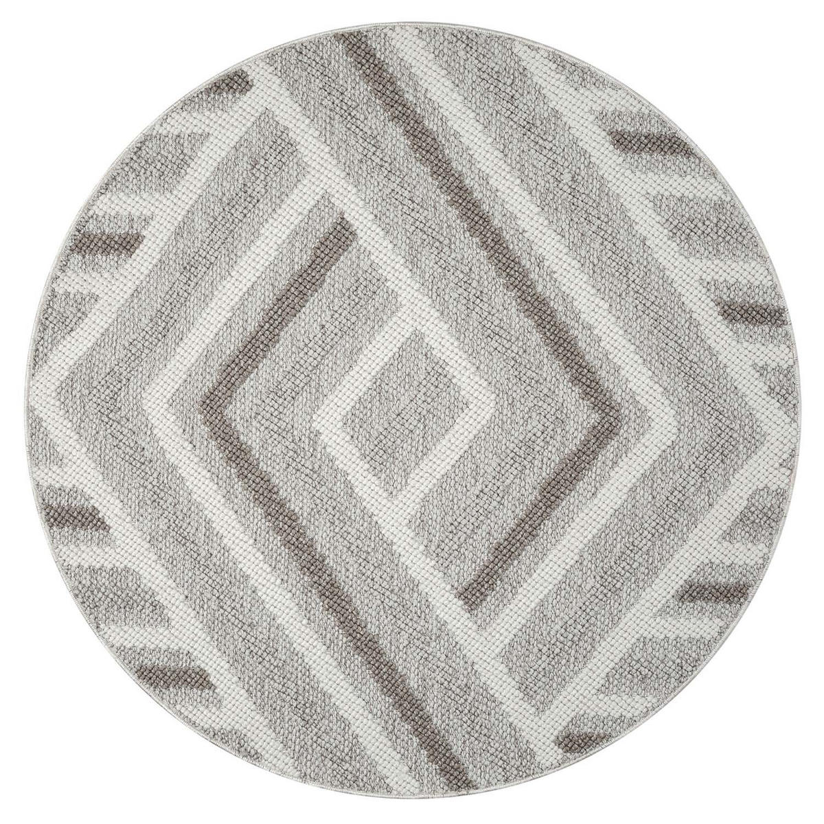 KURZFLOR-TEPPICH Lindo 7590 Beige 200x200 cm Rund - Beige/Grau, Textil (200/200cm) - carpet city