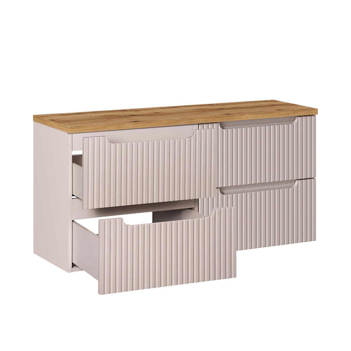 WASCHTISCHUNTERSCHRANK 120.4cm Riva Kaschmir - Beige, Holzwerkstoff (120.4/59/40cm) - Petits-meubles