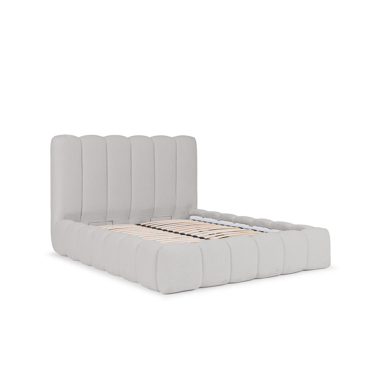 POLSTERBETT mit Stauraum 160x200 cm in Hellgrau - Hellgrau, Textil (160/200cm) - Home Collective