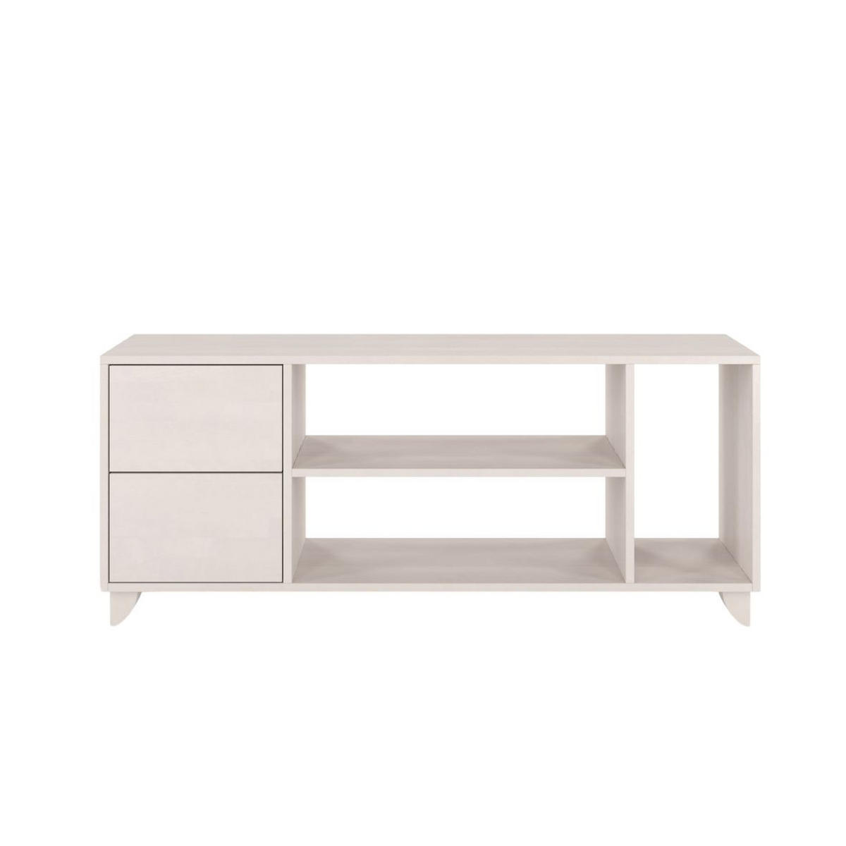MASSIVHOLZ-TV-SCHRANK Viveca, Buche - lackiert, Weiß - Weiß, Holz/Buchenholz (140/57.4/45cm) - Visby