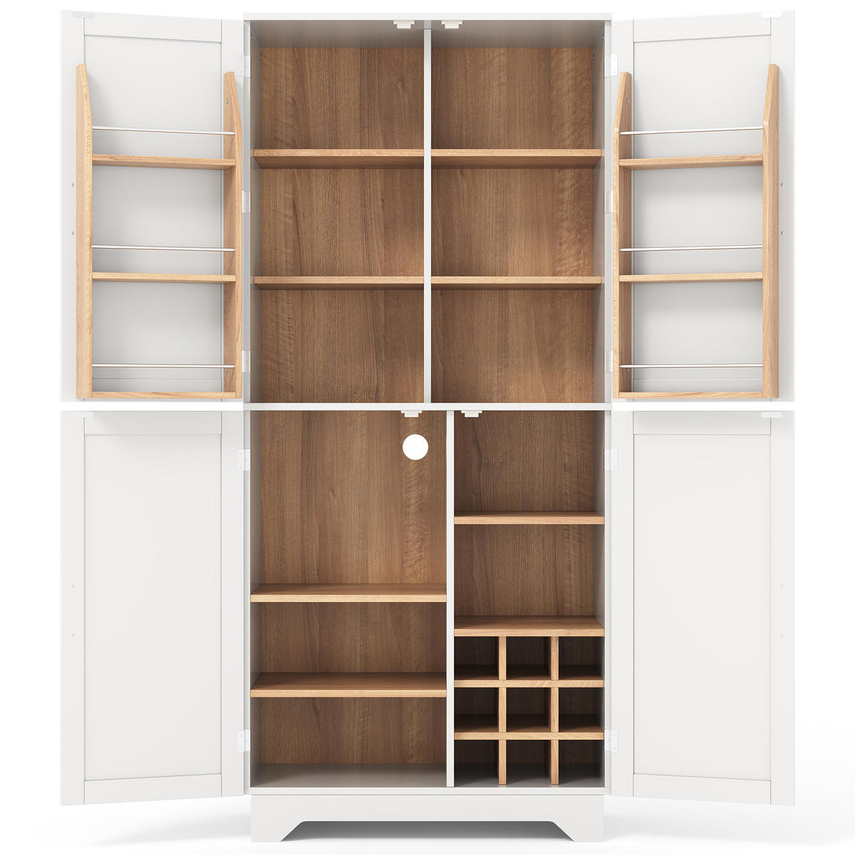 HIGHBOARD DE-38731 80/40/180 cm 4 Scheunentor-Türen und Weinregal Weiß - Weiß, Holzwerkstoff (80/180/40cm) - ComfortXL