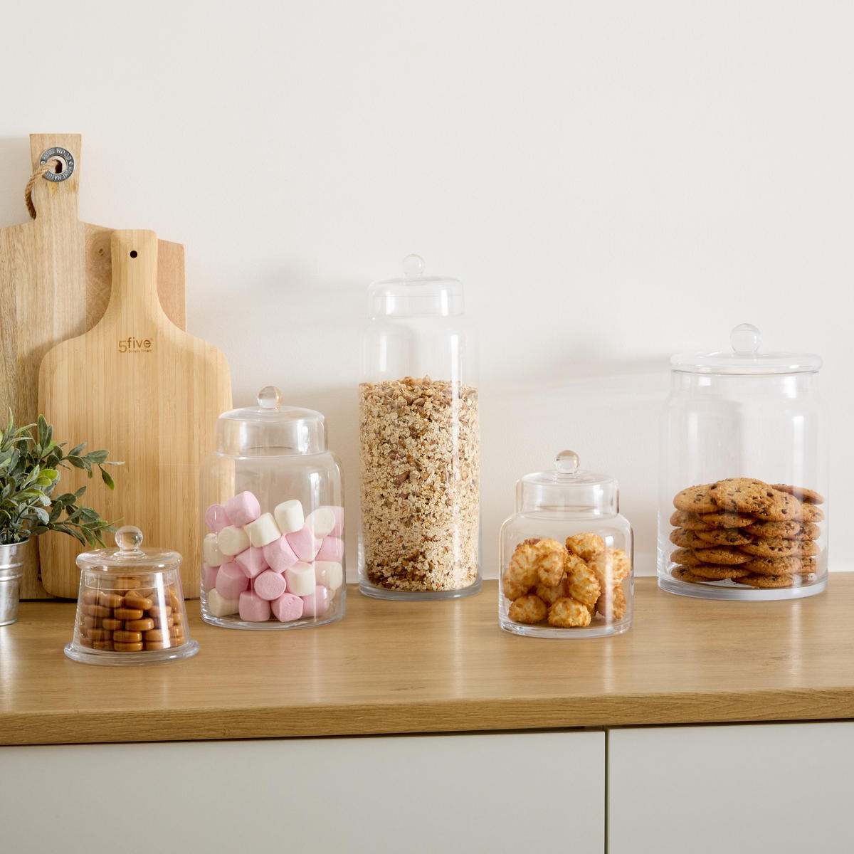 GLASBEHÄLTER für Süßigkeiten 400 ml 12,5/12,5/12 cm - Transparent, Glas (12.5/12/12.5cm) - 5five Simply Smart