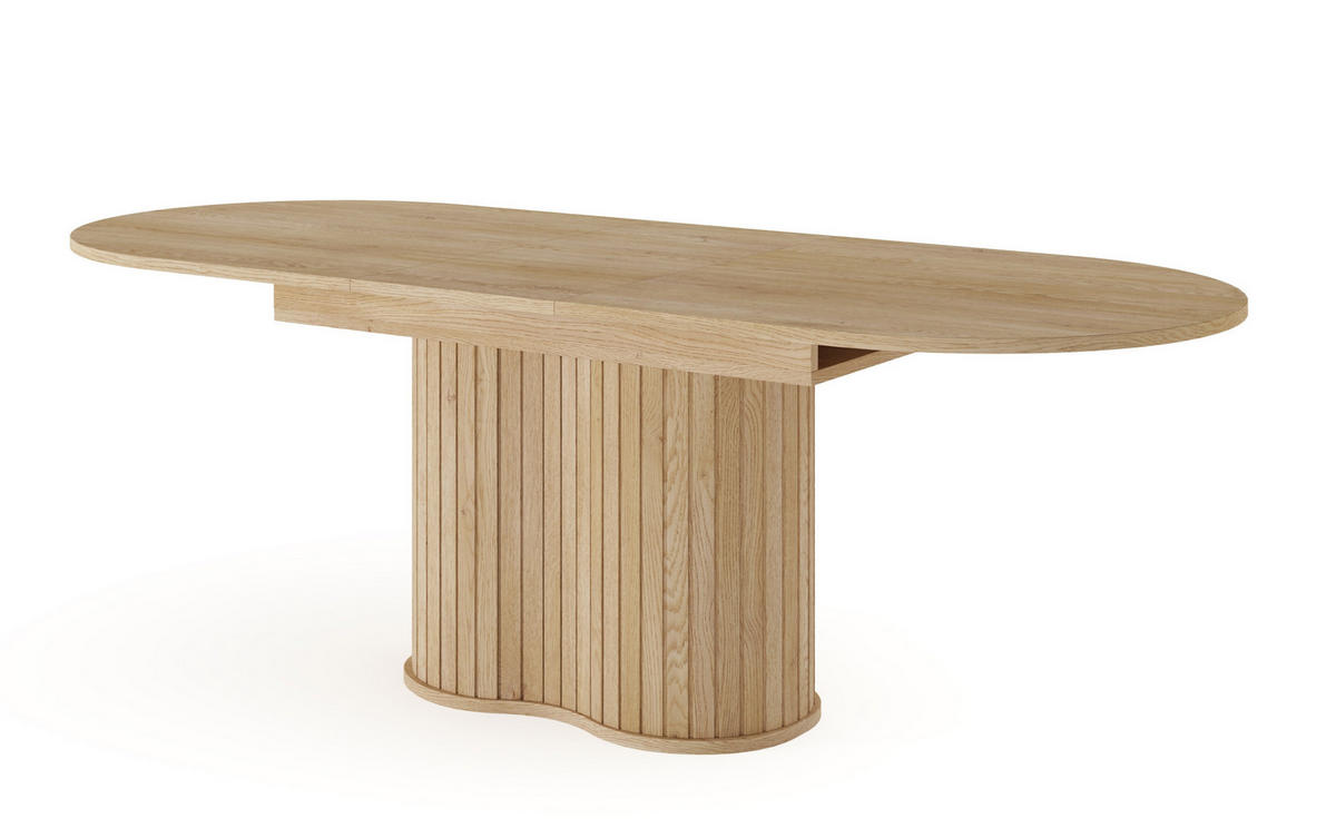 TISCH Weiß LOVE Ausziehbar Oval - Beige, Holzwerkstoff (90/90/76cm) - Sepro Meble