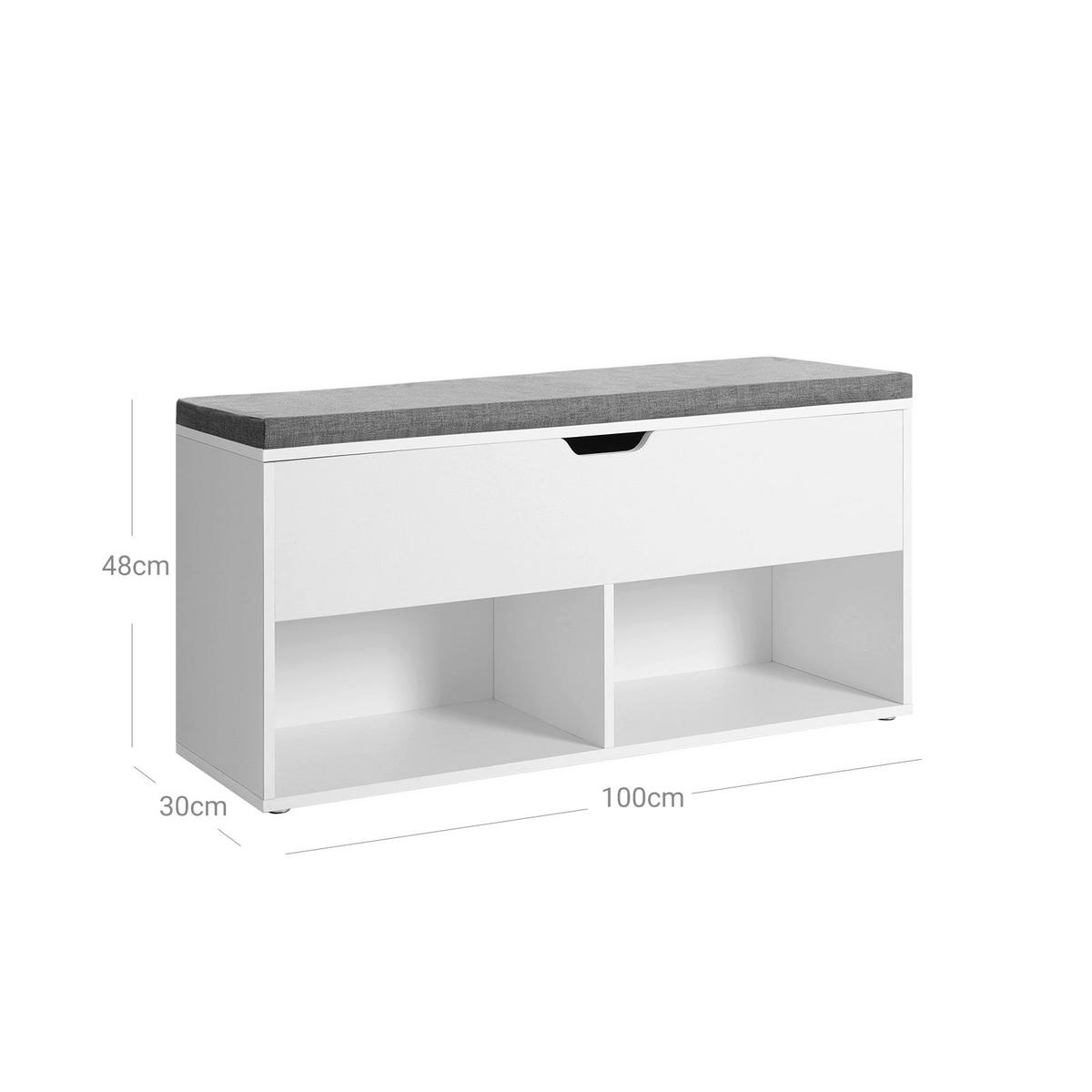 SCHUHBANK - Weiß, Holzwerkstoff (30/48/100cm) - Hansiro