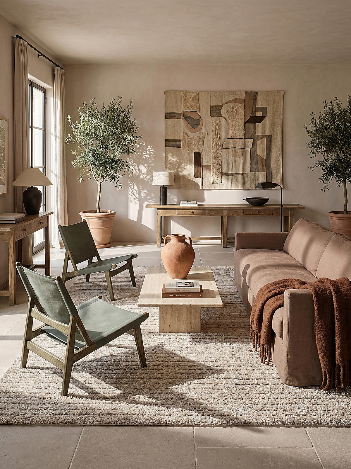 HOCHFLORTEPPICH Streifen ATRIO Polypropylen Beige 120 x 170 cm - Beige, Textil (120/170cm) - KADIMA DESIGN