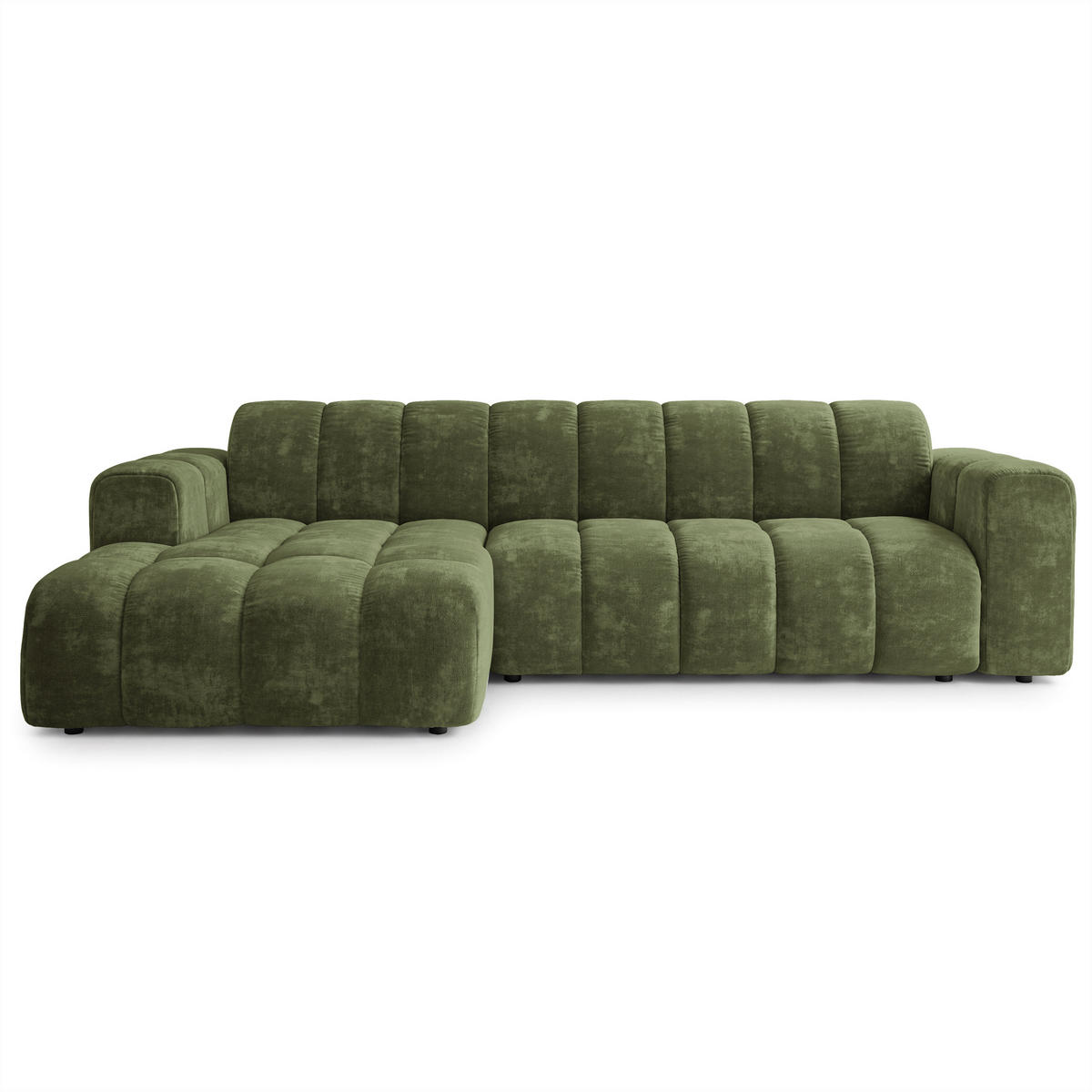 ECKSOFA SETIA LM L-S Grün Chenille - Grün, Holzwerkstoff (304/165cm) - MASSENO