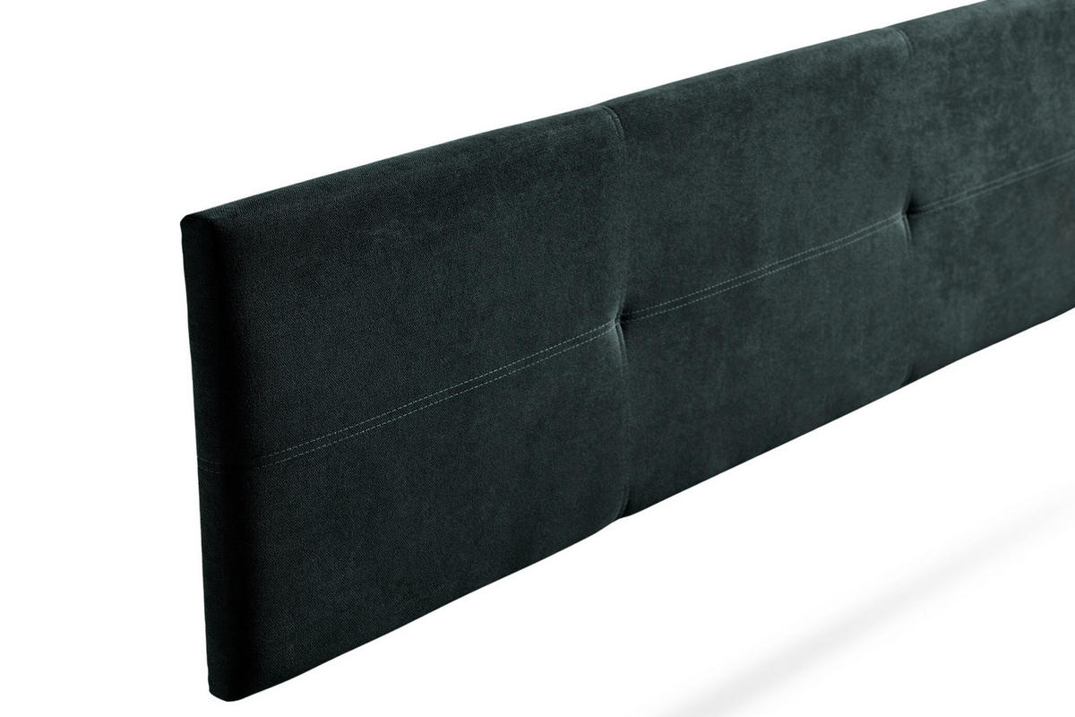 KOPFTEIL gepolstert ALMA Aqualine 145x50x5 cm - Schwarz - Moonia - Schwarz, Holz (145/5/50cm)