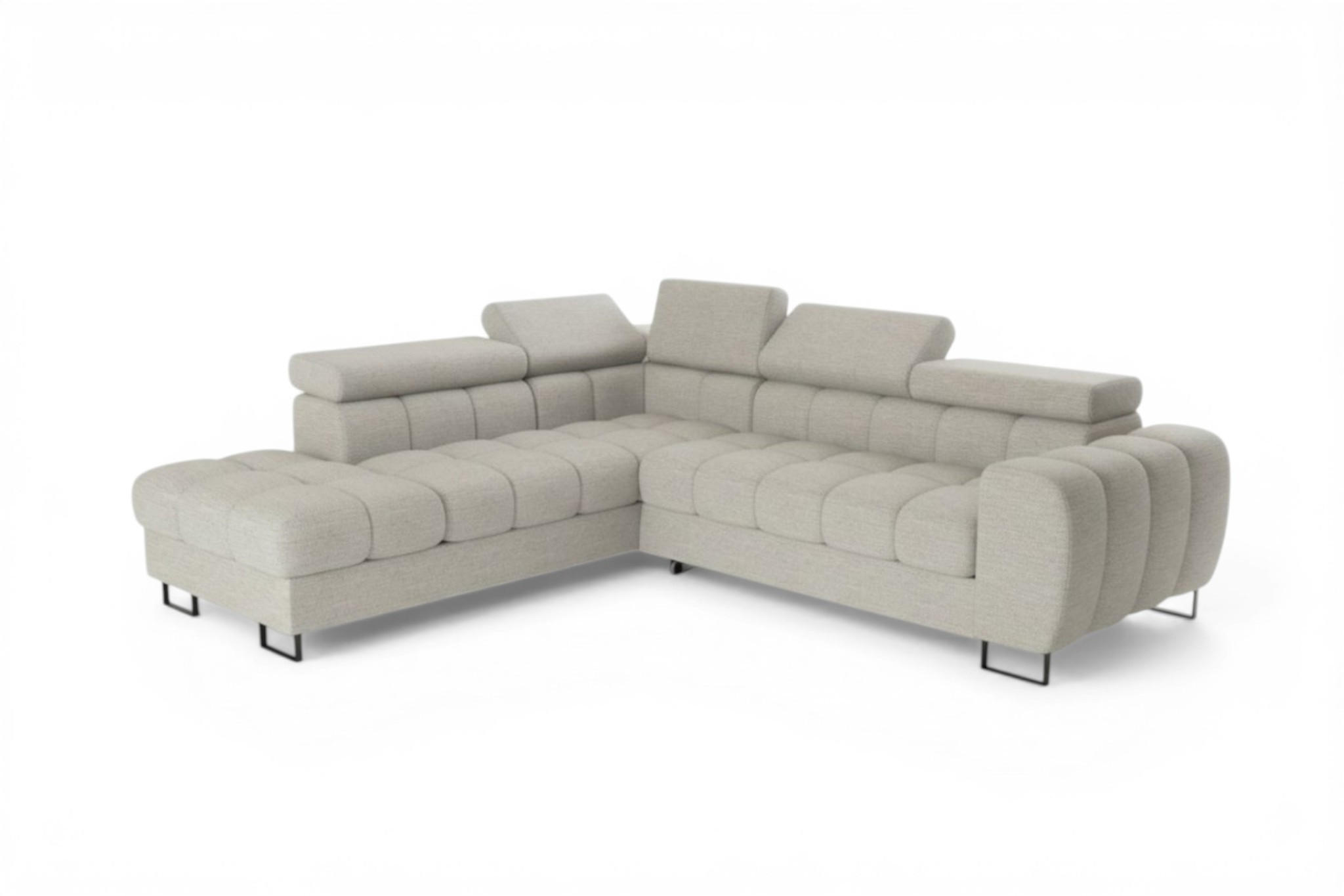 ECKSOFA Bastien Max Mit Schlaffunktion - Beige, Holzwerkstoff/Textil (225/260cm) - Fun Möbel