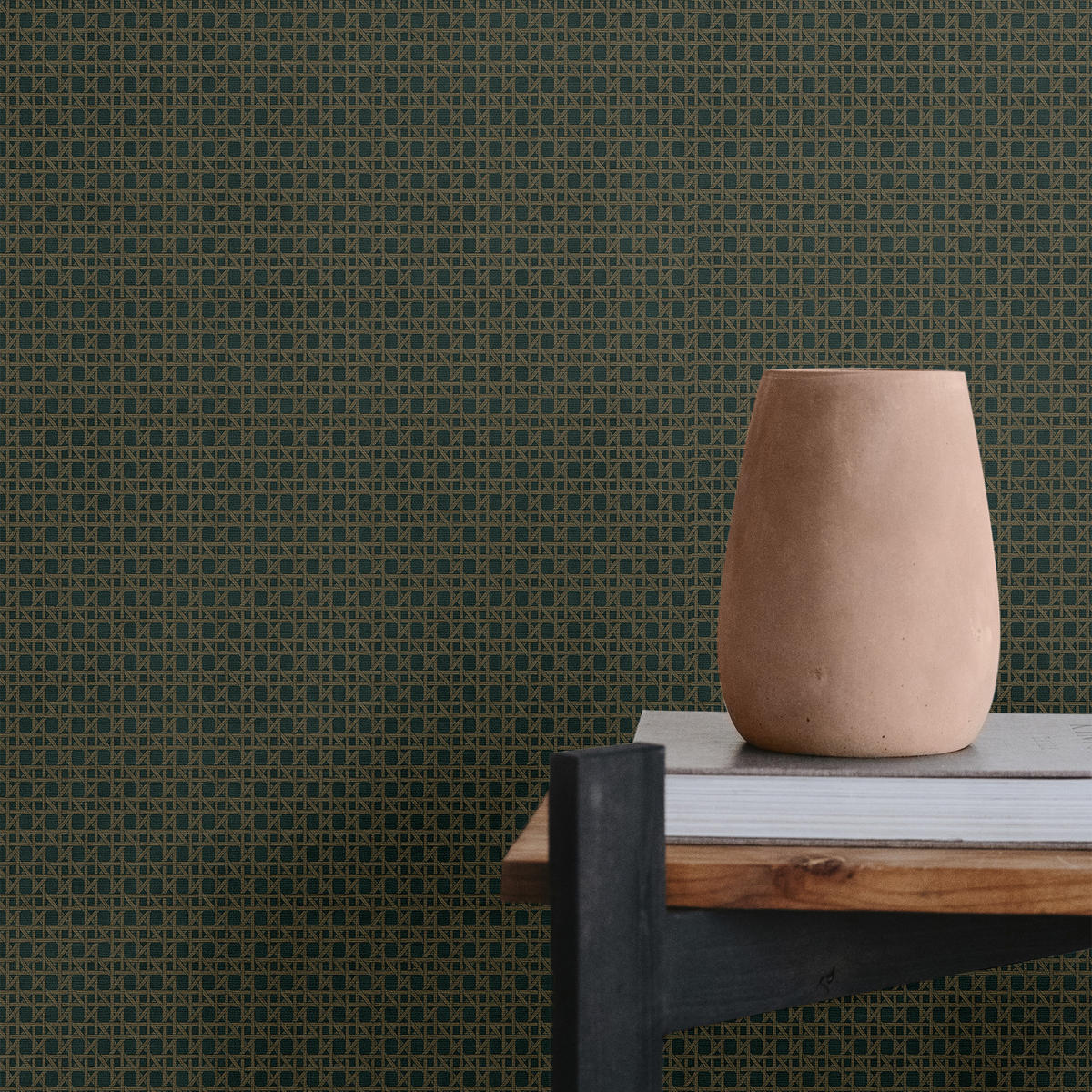 VLIESTAPETE - Rattan Blau Grün - Blau, Papier/Kunststoff (53/1000cm) - Sublime